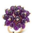 Aletto Brothers 18K Yellow Gold Amethyst Diamond Cluster Ring For Cheap