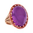 Roule & Co. Amethyst Cabochon and pink Sapphire 18K Rose Gold ring Sale