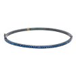 Yossi Harari Silver Blue Sapphire Oval Hinged Bangle Supply