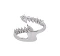 JAY FEDER 18K WHITE GOLD PEAR DIAMOND CROSSOVER RING Online Hot Sale