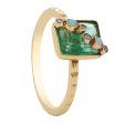 Jay Feder 14K Yellow gold Zambian Emerald Opal Diamond Ring Online