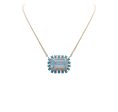 JAY FEDER 14K YELLOW GOLD AQUAMARINE TURQUOISE PENDANT NECKLACE Fashion