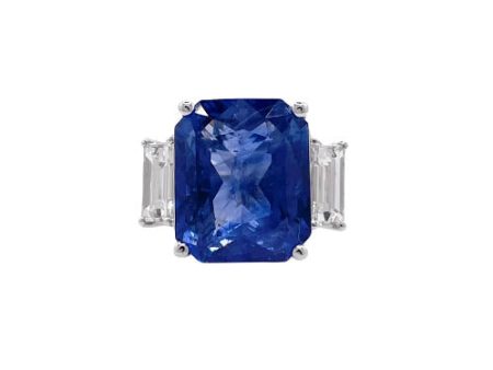 Jay Feder 18k White Gold Blue Sapphire and Diamond Three-stone Ring Online