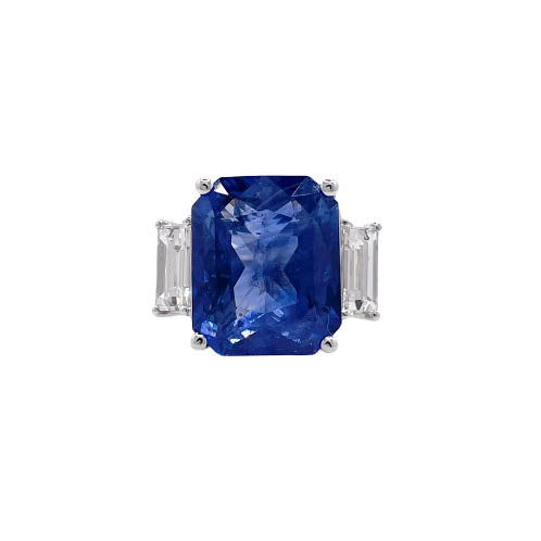 Jay Feder 18k White Gold Blue Sapphire and Diamond Three-stone Ring Online