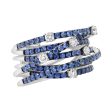 Jay Feder 14K White Gold Sapphire 6 Layer Diamond Ring Online now