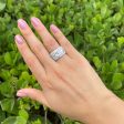 JAY FEDER 18K WHITE GOLD DIAMOND WIDE BAND RING Fashion