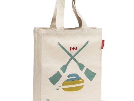 Curling Rocks & Broom Tote Bag Online now