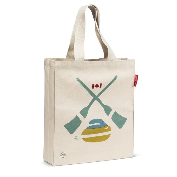 Curling Rocks & Broom Tote Bag Online now