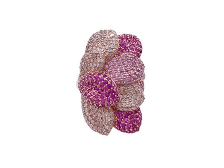 Jay Feder 14k Yellow Gold Ruby Sapphire and Diamond Fancy Leaf Ring Online Hot Sale