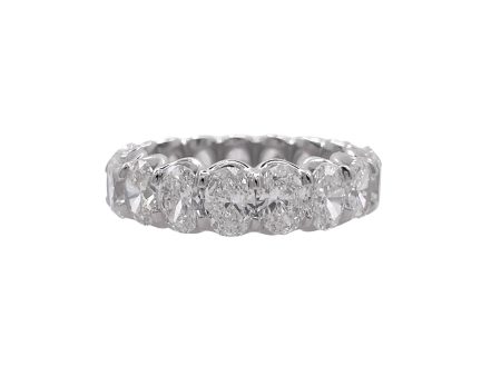 JAY FEDER PLATINUM OVAL DIAMOND ETERNITY BAND RING For Cheap