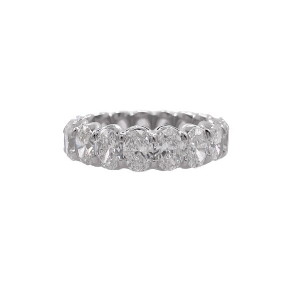 JAY FEDER PLATINUM OVAL DIAMOND ETERNITY BAND RING For Cheap