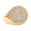 Jay Feder 14K Yellow Gold diamond Pave Dome Ring on Sale