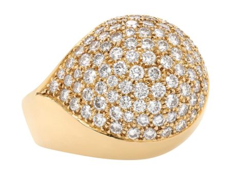 Jay Feder 14K Yellow Gold diamond Pave Dome Ring on Sale