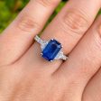 Jay Feder 18k White Gold Blue Sapphire and Diamond Three Stone Ring Online now