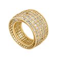 Roule & Co. 18K Yellow Gold white Sapphire Shaker Tapered Ring For Discount