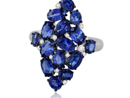 Sutra 18K White Gold Mosaic Collection sapphire ring Supply