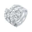 Jay Feder 18K White Gold Diamond Cluster Spiral Ring on Sale