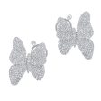 Sutra 18K White Gold Diamond Butterfly Earrings Hot on Sale