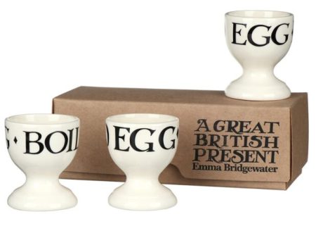 Black Toast Set Of 3 egg Cups Boxed Supply