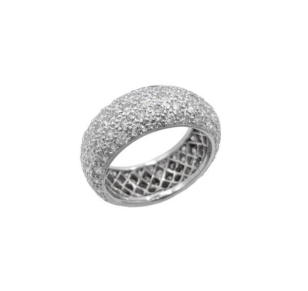 JAY FEDER PLATINUM DIAMOND PAVE ETERNITY BAND RING Cheap