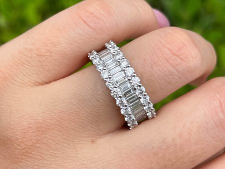 JAY FEDER 18K WHITE GOLD DIAMOND ETERNITY BAND RING Fashion