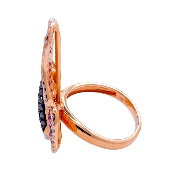 Jay Feder 18k Rose Gold Ruby Pink Sapphire and Diamond Butterfly Ring Sale