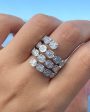 Jay Feder 18K White Gold Diamond Cluster Spiral Ring on Sale