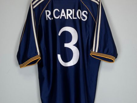 1998 00 REAL MADRID R.CARLOS #3 AWAY SHIRT (XL) ADIDAS For Sale