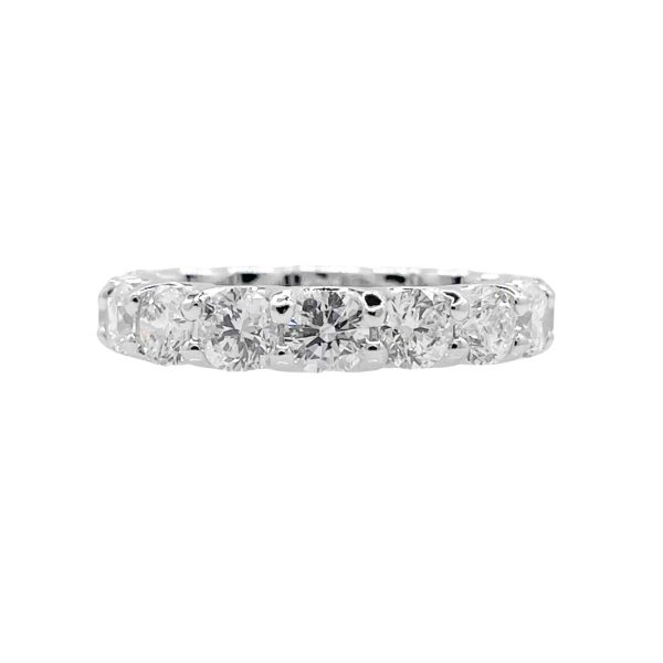 Jay Feder 14k White Gold Round Diamond Eternity Wedding Band For Discount