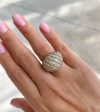 Jay Feder 18K Two Tone Gold Diamond Buccellati Dome Ring For Cheap