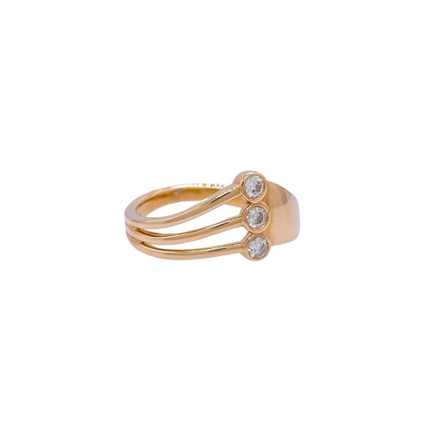 Jay Feder 14k Yellow Gold Diamond Bezel Set Ring Hot on Sale