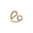 Jay Feder 14k Yellow Gold Diamond Loop Bypass Ring Sale