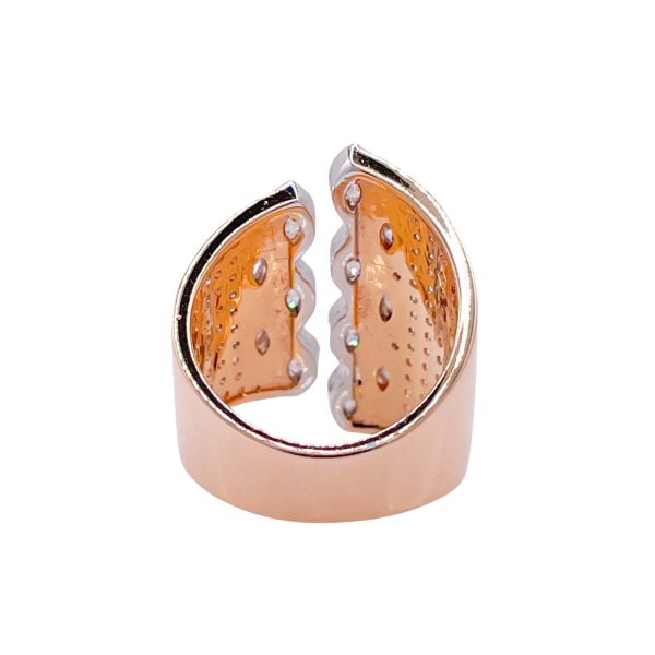 Jay Feder 18k Two Tone Gold Diamond Cocktail Ring For Sale