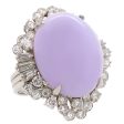 Jay Feder Lavender Jade Diamond 14K White Gold Ring Online Hot Sale