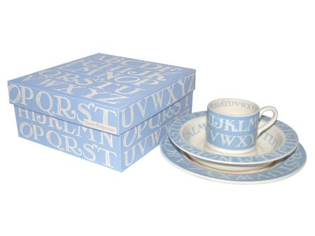 BLUE ALPHABET 3 PIECE SET BOXED on Sale