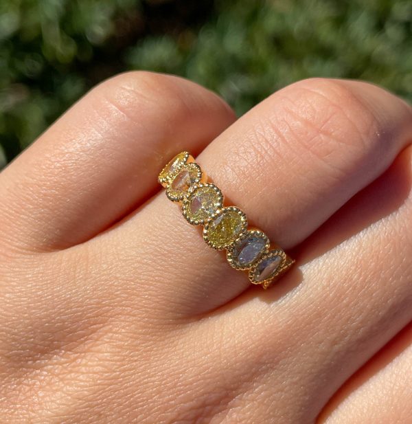 Jay Feder 18k Yellow Gold Yellow Oval Diamond Band Ring Supply