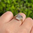 JAY FEDER 14K YELLOW GOLD LABRADORITE DIAMOND HEXAGON RING Supply