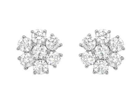 Z MR B RTV Jay Feder 14K Yellow Gold Diamond Cluster Stud Earrings For Cheap