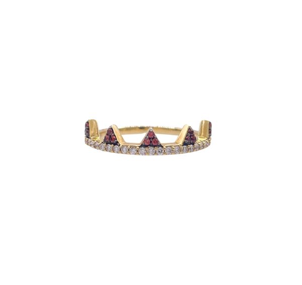 Khai Khai 18k Yellow Gold Orange Sapphire Diamond Jaws Band Ring Hot on Sale