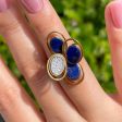 JAY FEDER 18K YELLOW GOLD LAPIS LAZULI DIAMOND RING Hot on Sale