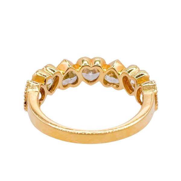 Jay Feder 18k Yellow Gold Heart Yellow Diamond Bezel Milgrain Band Ring Online Hot Sale