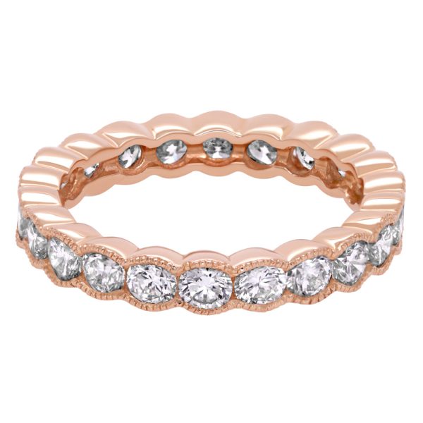 Jay feder 18K Rose gold scalloped eternity band For Discount