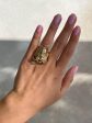 Jay Feder 18K Yellow Gold Versace-Style Face Ring For Cheap