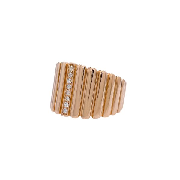 Jay Feder 14k Yellow Gold Diamond Pleated Band Ring For Discount