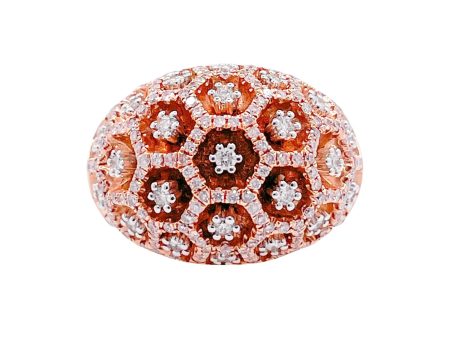 Jay Feder 18k Rose Gold Diamond Dome Ring on Sale