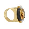 Jay Feder 18K Yellow gold diamond onyx citrine ring Sale