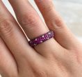 JAY FEDER 18K WHITE GOLD RUBY WEDDING BAND RING Online Hot Sale