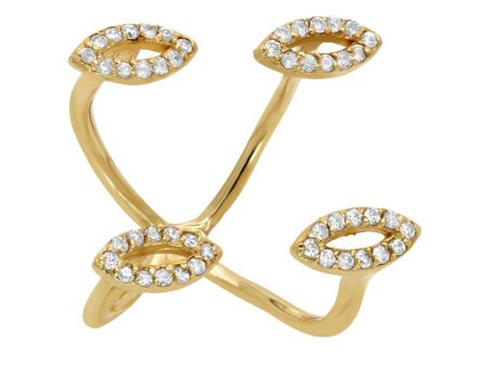 Eden Presley 14K Yellow Gold Diamond Corner Wrap Ring Online