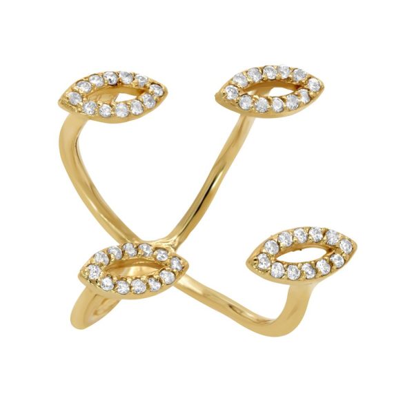 Eden Presley 14K Yellow Gold Diamond Corner Wrap Ring Online