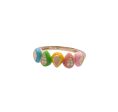 JAY FEDER 14K YELLOW GOLD DIAMOND MULTI COLORED ENAMEL BAND RING For Discount